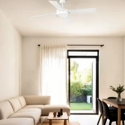 Ventilatori Da Soffitto-Selezionato da Mazzolaluce Ventilatore bianco a pale con luce silenzioso 28mq