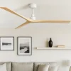 Ventilatori Da Soffitto-Selezionato da Mazzolaluce Ventilatore bianco silenzioso 28mq pale in legno rovere