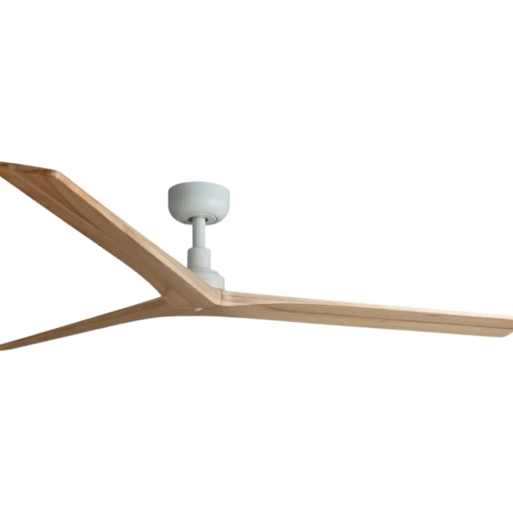 Ventilatori Da Soffitto-Selezionato da Mazzolaluce Ventilatore bianco silenzioso 28mq pale in legno rovere