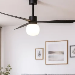Ventilatori Da Soffitto-Selezionato da Mazzolaluce Ventilatore con luce a pale da soffitto nero 28mq