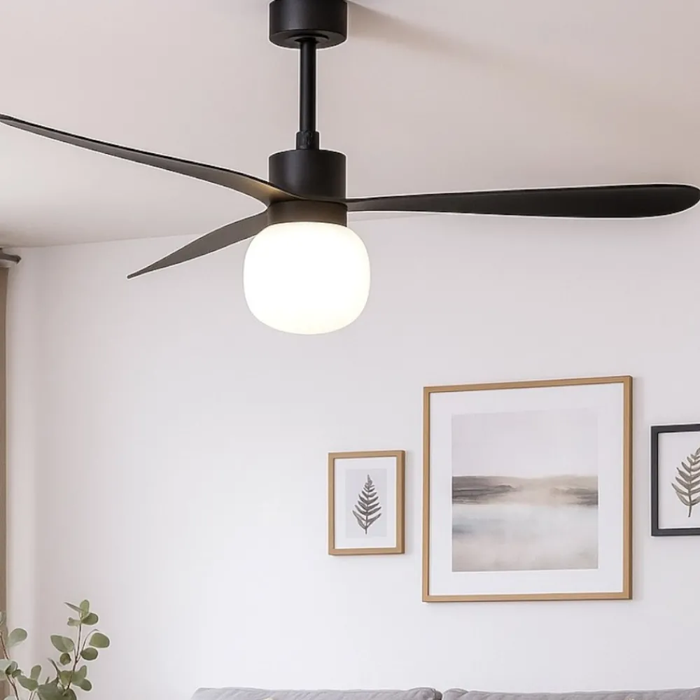 Ventilatori Da Soffitto-Selezionato da Mazzolaluce Ventilatore con luce a pale da soffitto nero 28mq