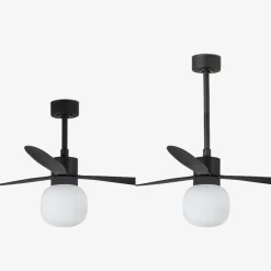 Ventilatori Da Soffitto-Selezionato da Mazzolaluce Ventilatore con luce a pale da soffitto nero 28mq