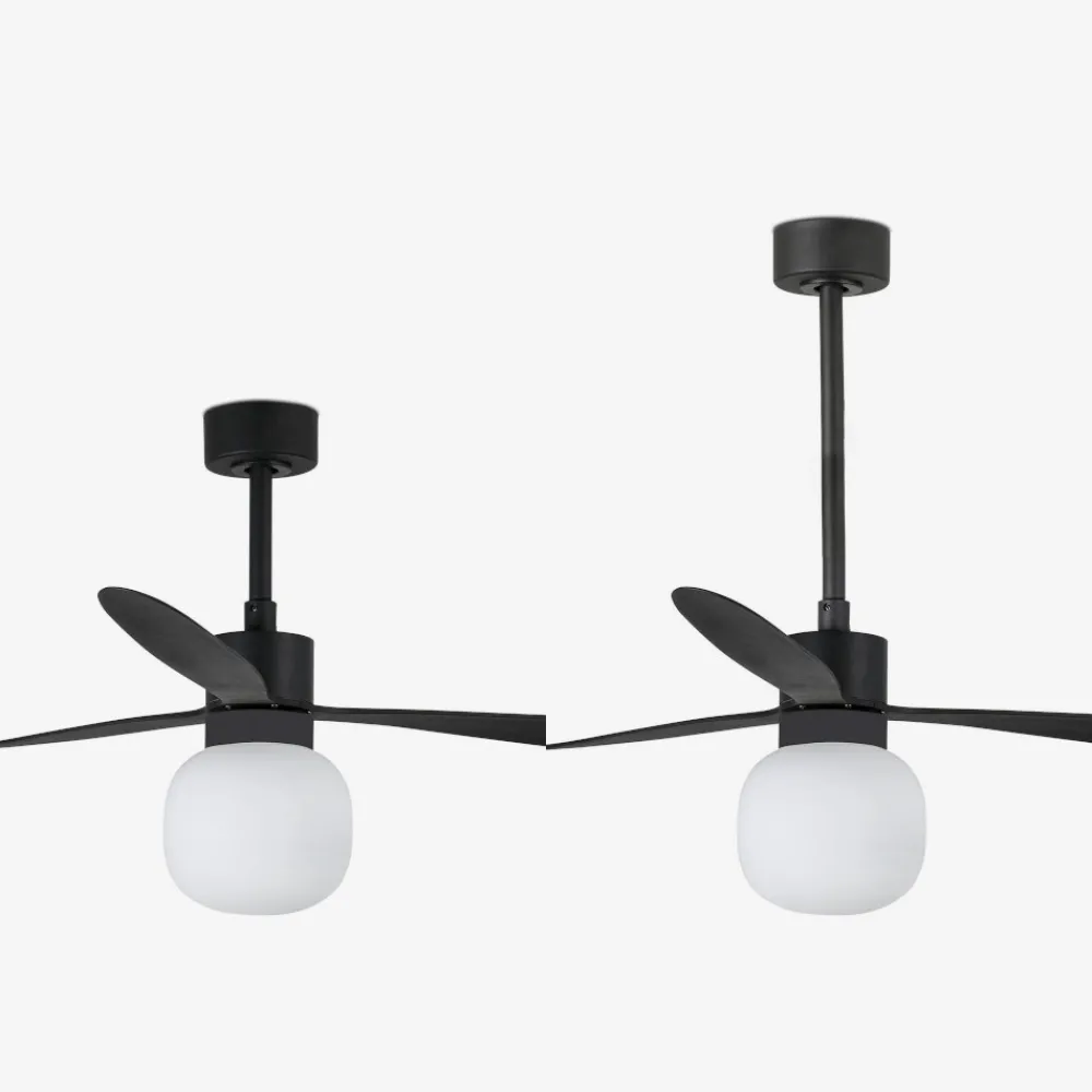 Ventilatori Da Soffitto-Selezionato da Mazzolaluce Ventilatore con luce a pale da soffitto nero 28mq