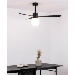 Ventilatori Da Soffitto-Selezionato da Mazzolaluce Ventilatore con luce a pale da soffitto nero 28mq