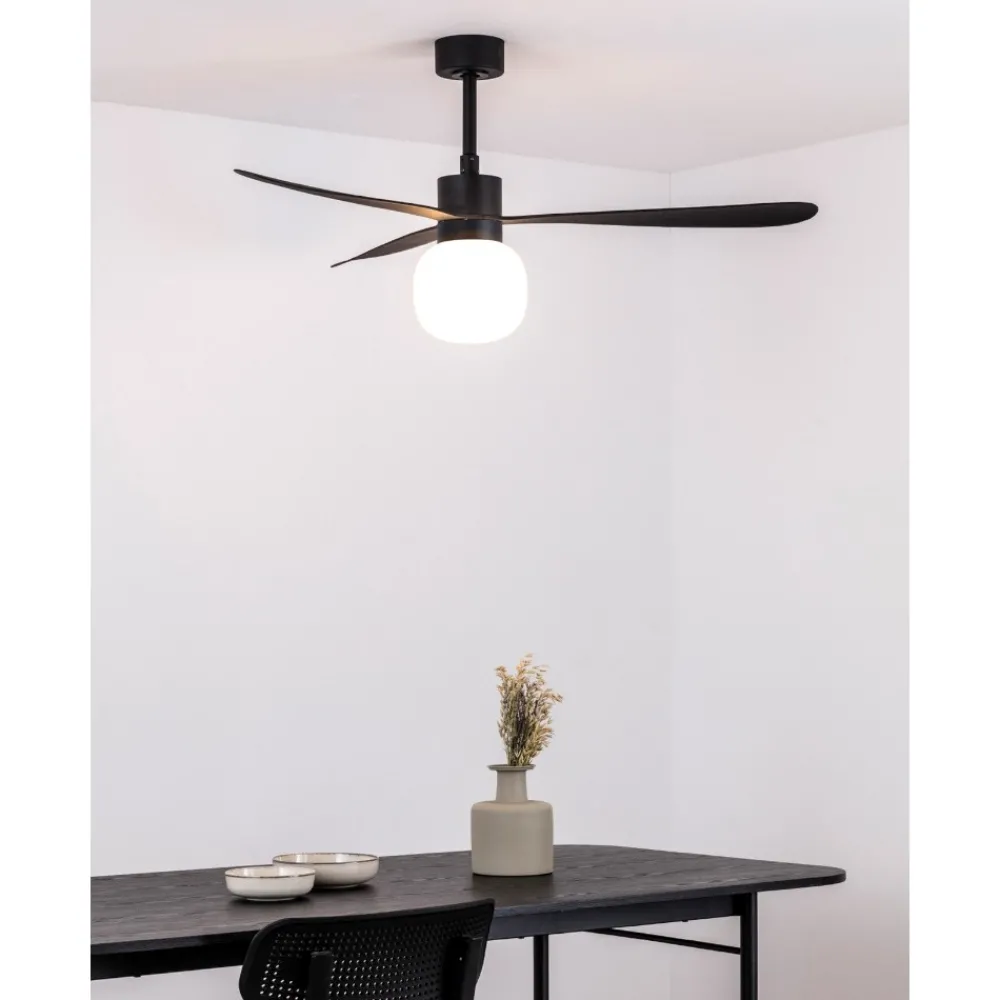 Ventilatori Da Soffitto-Selezionato da Mazzolaluce Ventilatore con luce a pale da soffitto nero 28mq