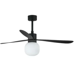 Ventilatori Da Soffitto-Selezionato da Mazzolaluce Ventilatore con luce a pale da soffitto nero 28mq