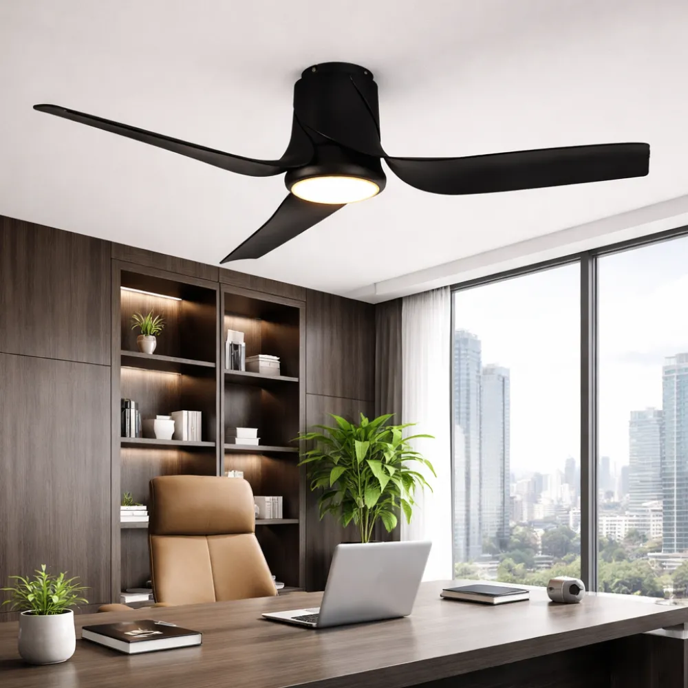 Ventilatori Da Soffitto-Selezionato da Mazzolaluce Ventilatore con luce da soffitto nero led cct con telecomando e app