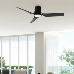 Ventilatori Da Soffitto-Selezionato da Mazzolaluce Ventilatore con luce da soffitto nero led cct con telecomando e app