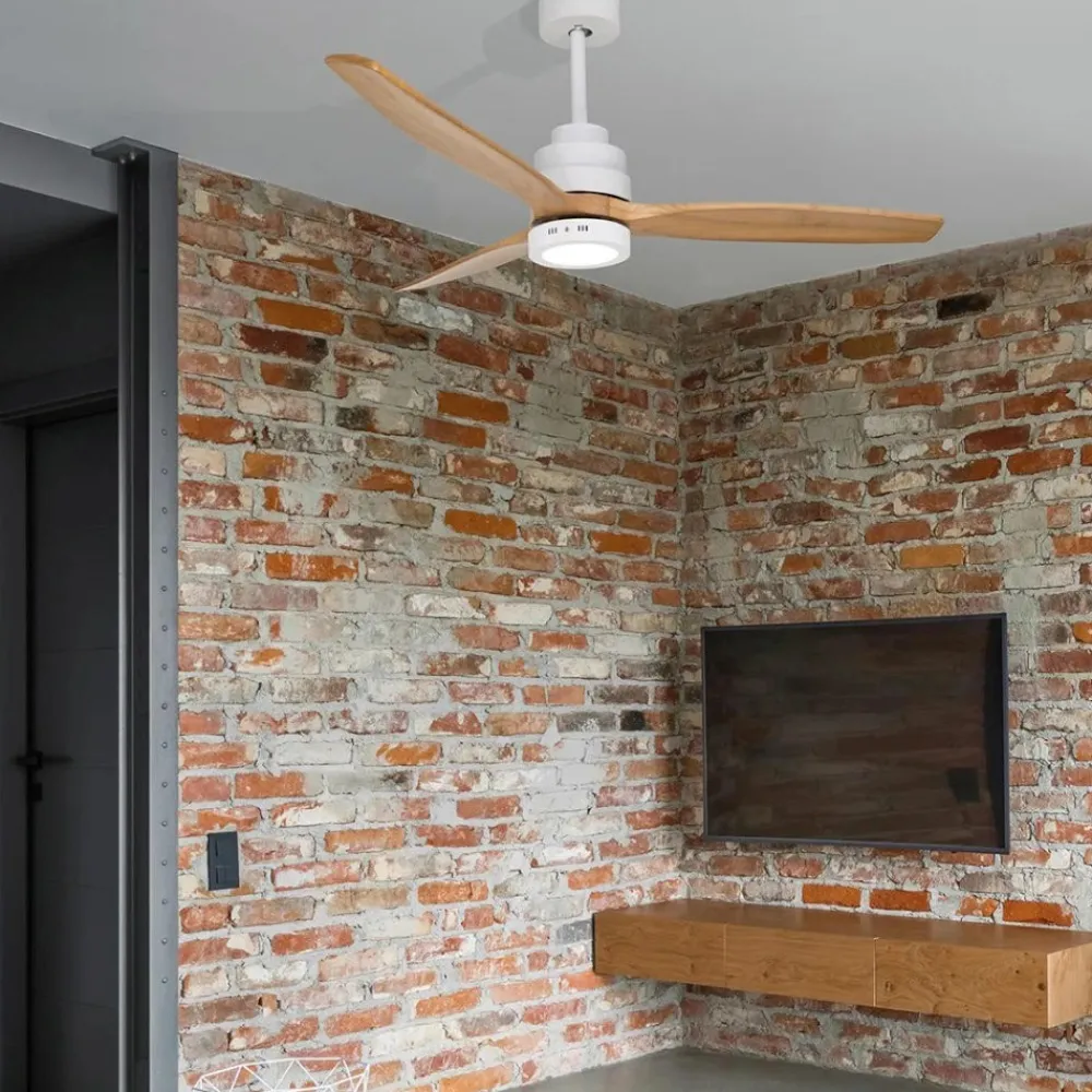 Ventilatori Da Soffitto-Selezionato da Mazzolaluce Ventilatore con luce da soffitto pale in legno 20mq con telecomando