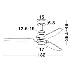 Ventilatori Da Soffitto-Selezionato da Mazzolaluce Ventilatore con luce da soffitto pale in legno 20mq con telecomando