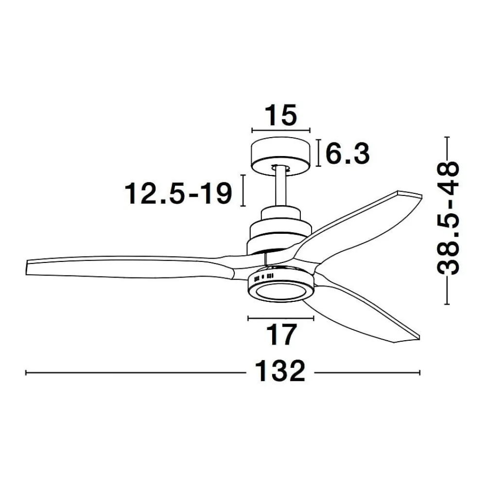 Ventilatori Da Soffitto-Selezionato da Mazzolaluce Ventilatore con luce da soffitto pale in legno 20mq con telecomando