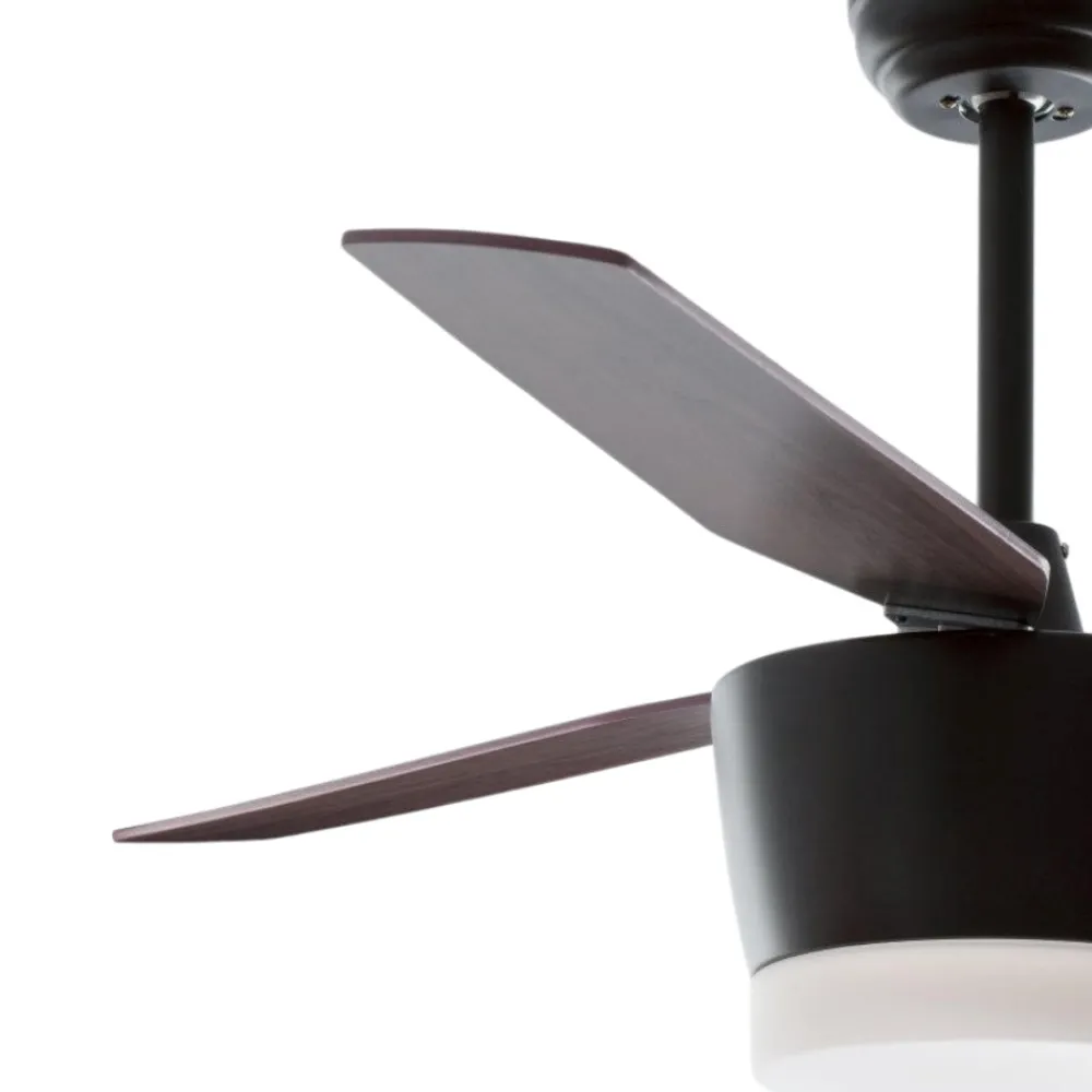 Ventilatori Da Soffitto-Selezionato da Mazzolaluce Ventilatore con luce da soffitto nero a pale con telecomando