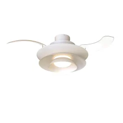 Ventilatori Da Soffitto-Selezionato da Mazzolaluce Ventilatore con pale nascoste bianco con telecomando led cct 13-20mq