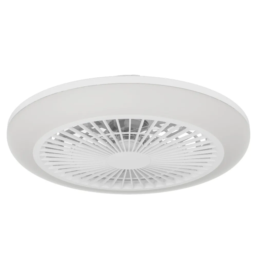 Ventilatori Da Soffitto-Eglo Ventilatore con plafoniera bianco con telecomando led cct salvador