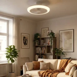 Ventilatori Da Soffitto-Eglo Ventilatore con plafoniera bianco con telecomando led cct salvador
