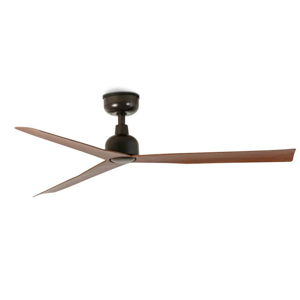 Ventilatori Da Soffitto-Selezionato da Mazzolaluce Ventilatore da esterno per soffitto ip44 nero e marrone smart app 28mq