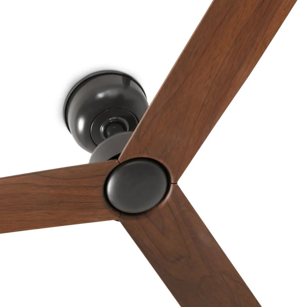 Ventilatori Da Soffitto-Selezionato da Mazzolaluce Ventilatore da esterno per soffitto ip44 nero e marrone smart app 28mq