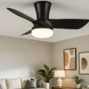 Ventilatori Da Soffitto-Selezionato da Mazzolaluce Ventilatore da soffitto a pale nero con luce e telecomando