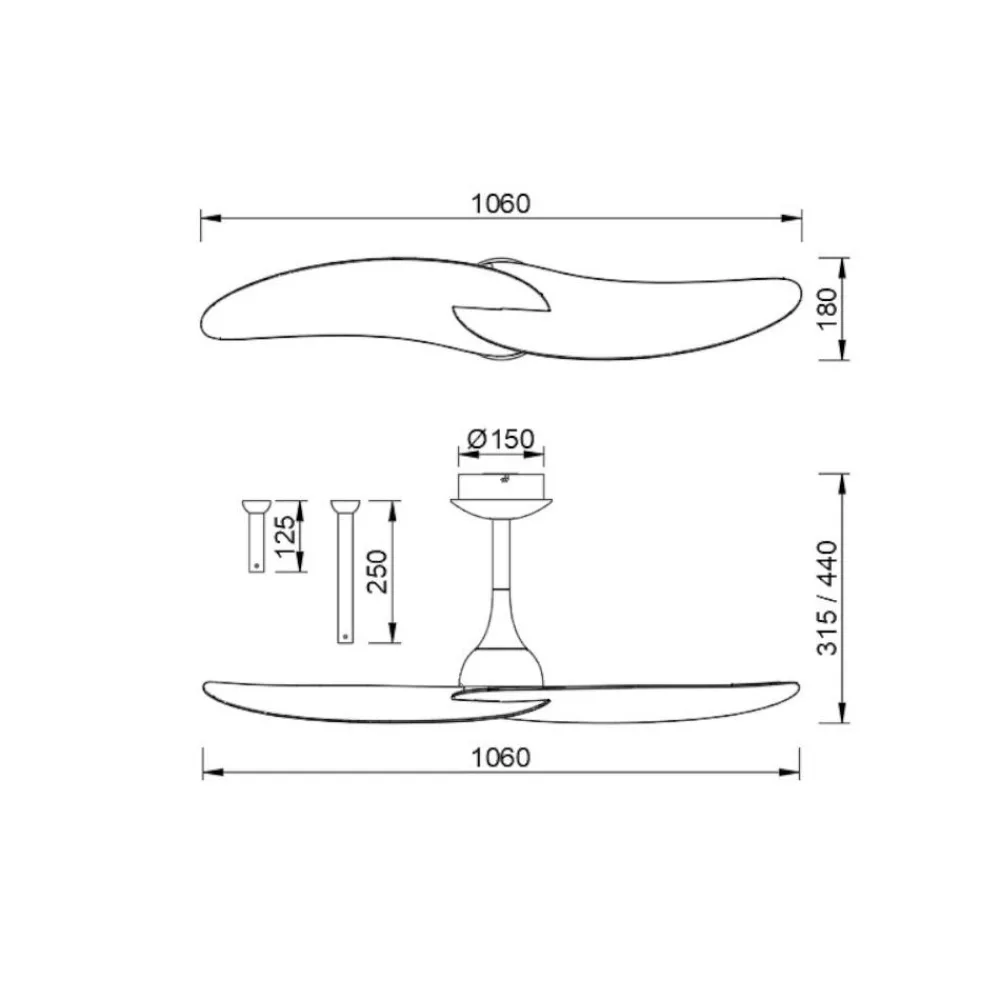 Ventilatori Da Soffitto-Selezionato da Mazzolaluce Ventilatore da soffitto bianco 20mq bianco con telecomando