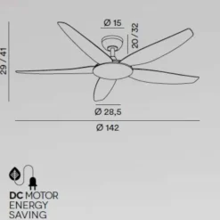 Ventilatori Da Soffitto-Selezionato da Mazzolaluce Ventilatore da soffitto bianco ambienti 20mq con telecomando