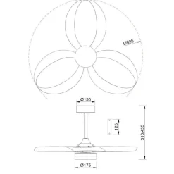 Ventilatori Da Soffitto-Selezionato da Mazzolaluce Ventilatore da soffitto bianco e legno led cct dimmerabile 13mq con telecomando