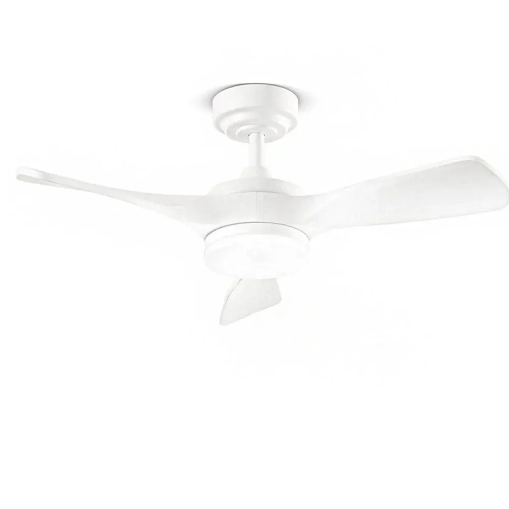 Ventilatori Da Soffitto-Selezionato da Mazzolaluce Ventilatore da soffitto bianco silenzioso con luce e telecomando