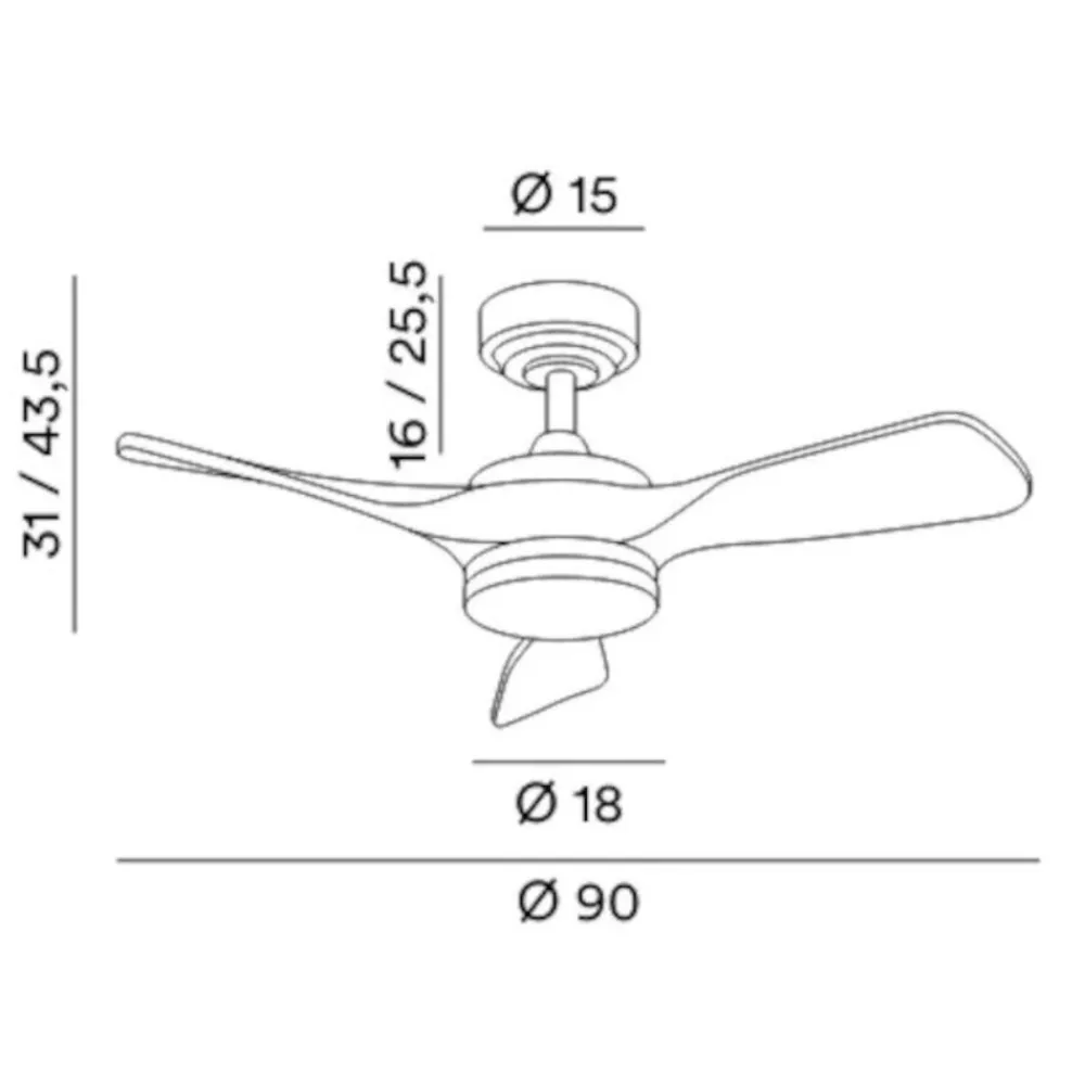 Ventilatori Da Soffitto-Selezionato da Mazzolaluce Ventilatore da soffitto bianco silenzioso con luce e telecomando