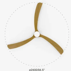 Ventilatori Da Soffitto-Selezionato da Mazzolaluce Ventilatore da soffitto bianco con telecomando pale legno 39mq