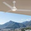 Ventilatori Da Soffitto-Selezionato da Mazzolaluce Ventilatore da soffitto bianco per esterno ip44 con luce 20mq