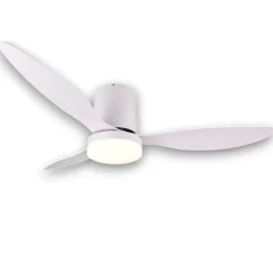 Ventilatori Da Soffitto-Selezionato da Mazzolaluce Ventilatore da soffitto bianco a pale silenzioso con luce telecomando