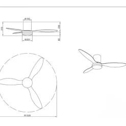 Ventilatori Da Soffitto-Selezionato da Mazzolaluce Ventilatore da soffitto bianco a pale silenzioso con luce telecomando