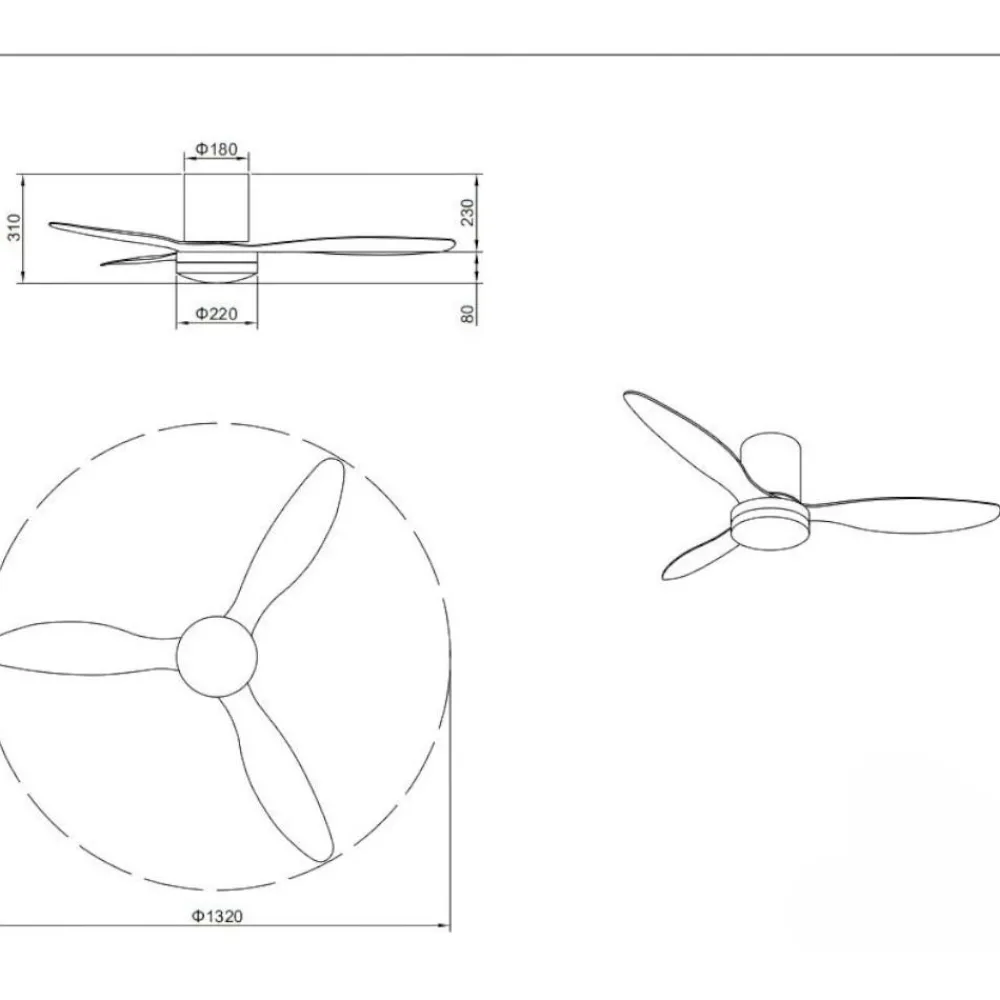 Ventilatori Da Soffitto-Selezionato da Mazzolaluce Ventilatore da soffitto bianco a pale silenzioso con luce telecomando