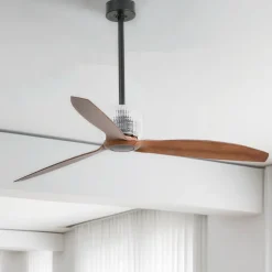Ventilatori Da Soffitto-Selezionato da Mazzolaluce Ventilatore da soffitto con decoro 17mq nero e noce con telecomando