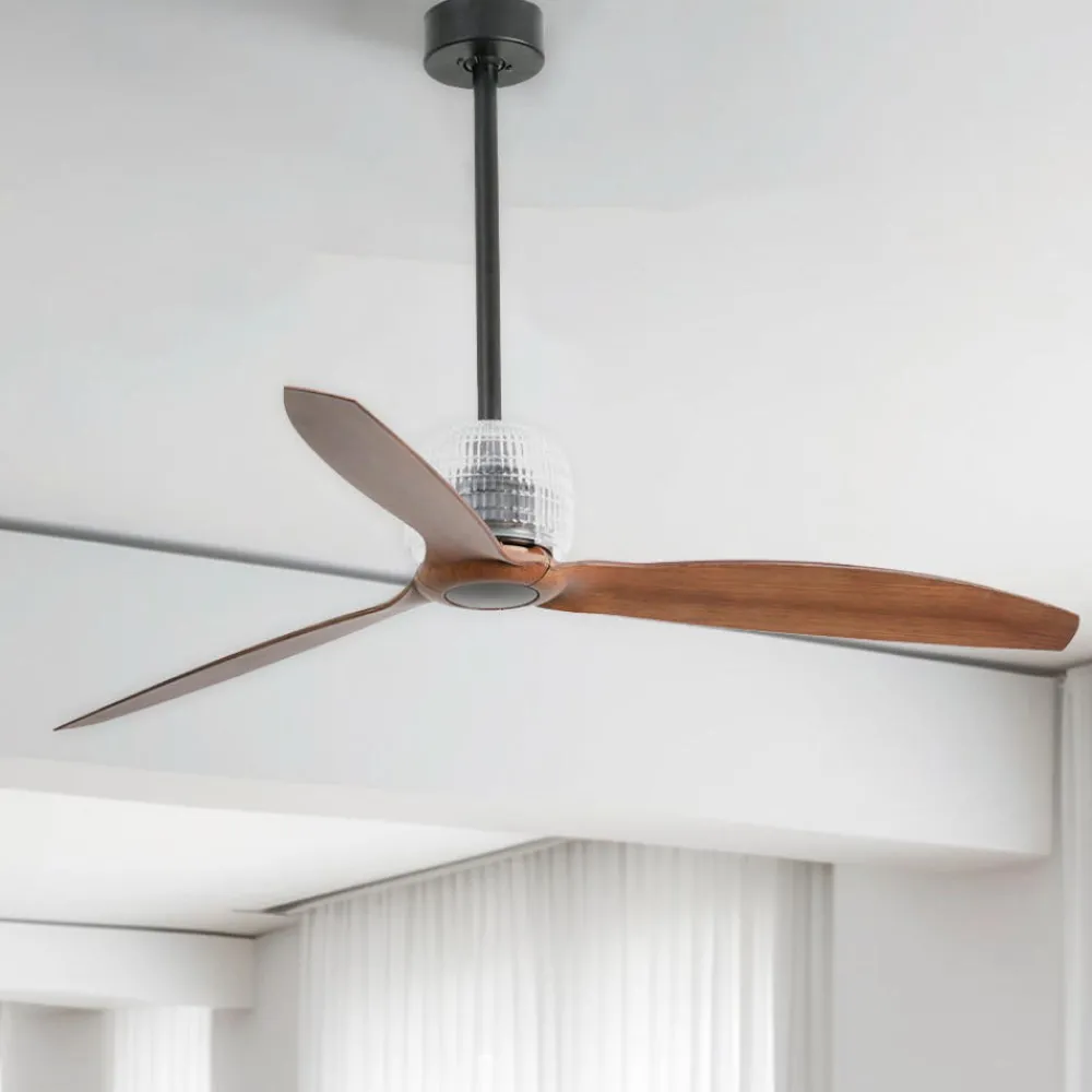 Ventilatori Da Soffitto-Selezionato da Mazzolaluce Ventilatore da soffitto con decoro 17mq nero e noce con telecomando