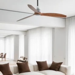Ventilatori Da Soffitto-Selezionato da Mazzolaluce Ventilatore da soffitto con decoro 17mq nero e noce con telecomando