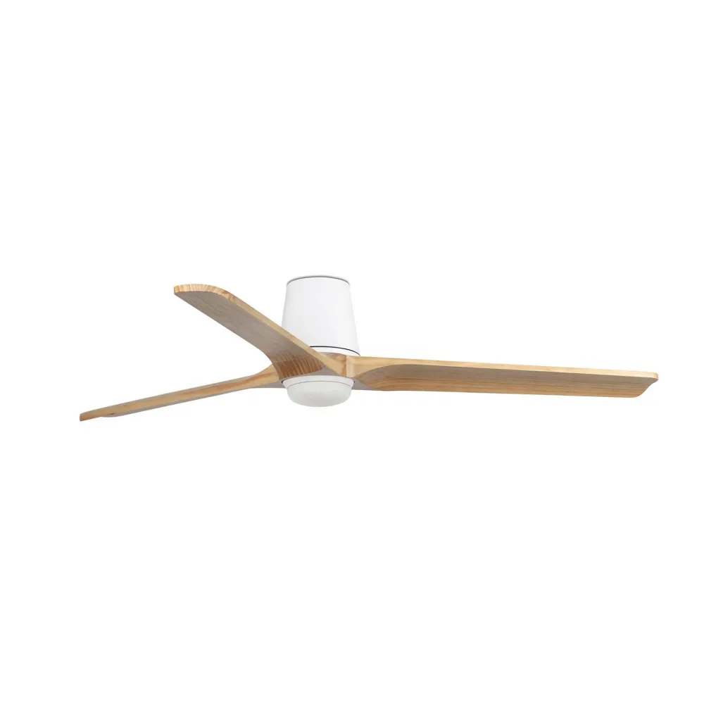 Ventilatori Da Soffitto-Selezionato da Mazzolaluce Ventilatore da soffitto con luce led cct bianco e legno chiaro con telecomando 28mq