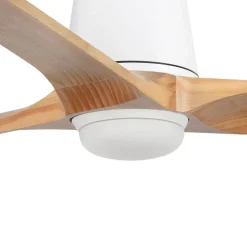 Ventilatori Da Soffitto-Selezionato da Mazzolaluce Ventilatore da soffitto con luce led cct bianco e legno chiaro con telecomando 28mq