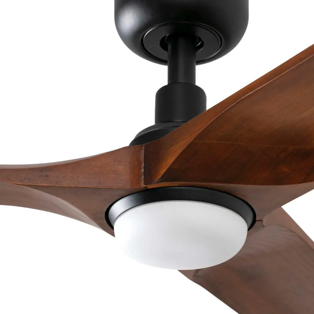 Ventilatori Da Soffitto-Selezionato da Mazzolaluce Ventilatore da soffitto con luce 28mq led 10w marrone scuro motore silenzioso