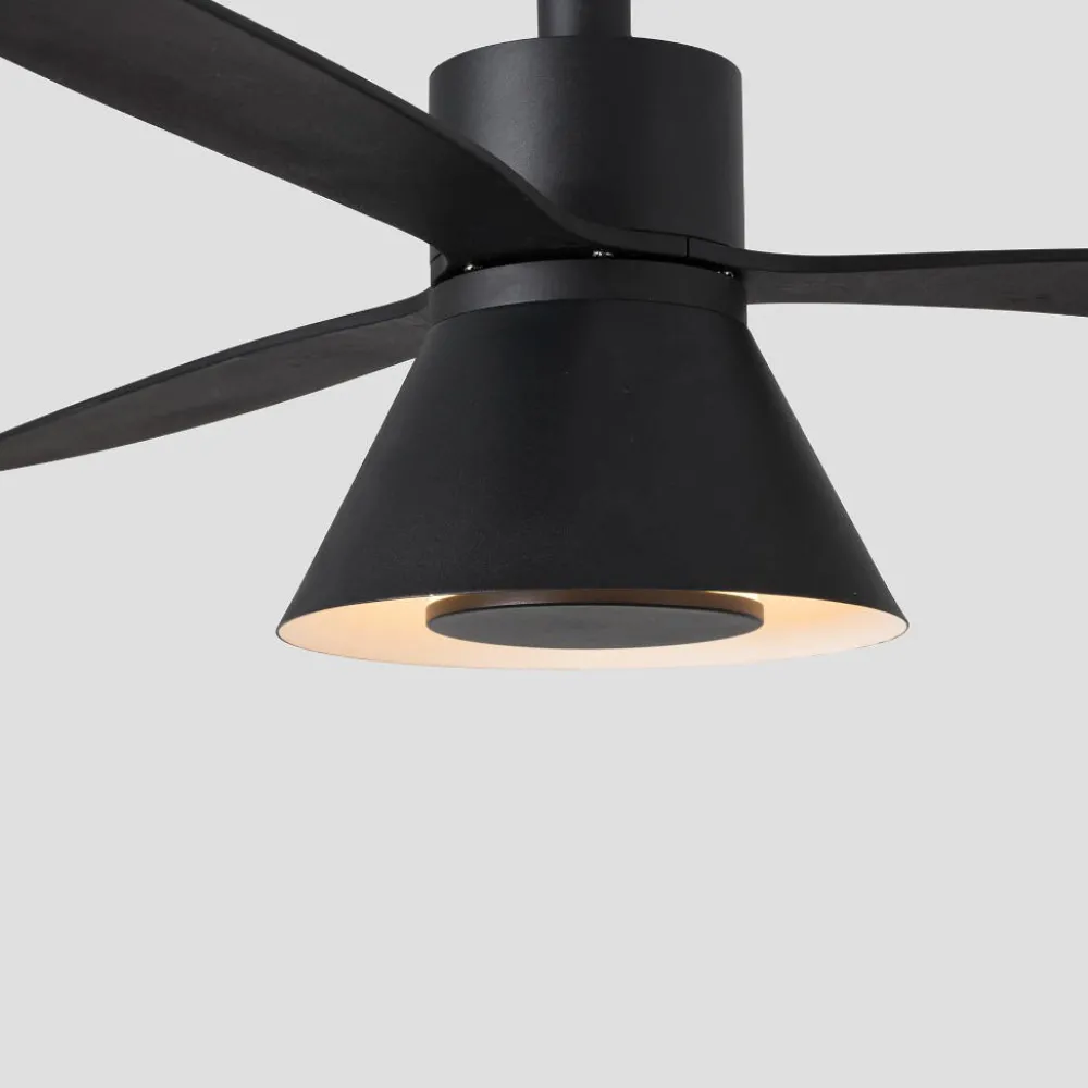 Ventilatori Da Soffitto-Selezionato da Mazzolaluce Ventilatore da soffitto con led cct nero smart app tuya 28mq motore dc