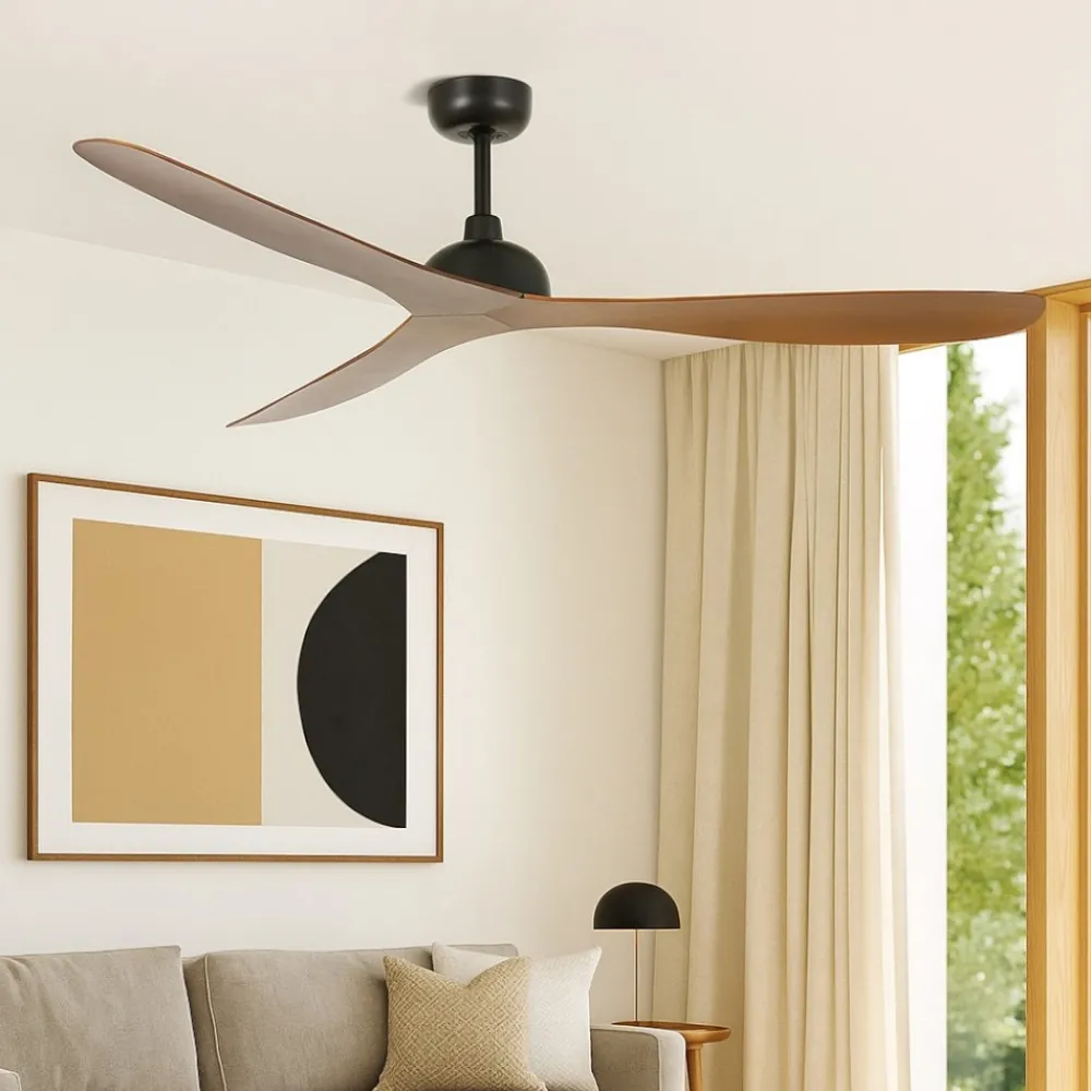 Ventilatori Da Soffitto-Selezionato da Mazzolaluce Ventilatore da soffitto con pale legno noce 28mq silenzioso