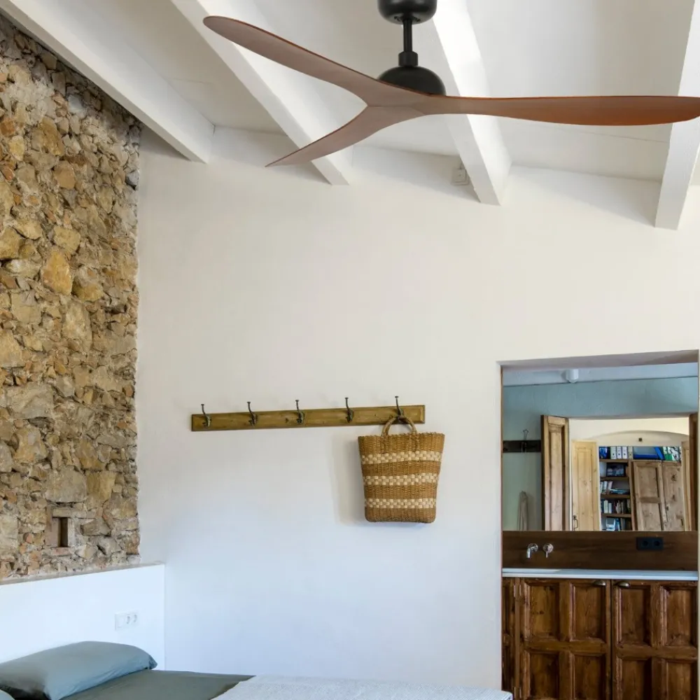 Ventilatori Da Soffitto-Selezionato da Mazzolaluce Ventilatore da soffitto con pale legno noce 28mq silenzioso