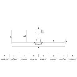 Ventilatori Da Soffitto-Selezionato da Mazzolaluce Ventilatore da soffitto con pale in legno 28mq silenzioso