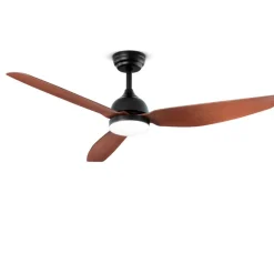 Ventilatori Da Soffitto-Selezionato da Mazzolaluce Ventilatore da soffitto con telecomando nero pale legno noce con lcue 20mq