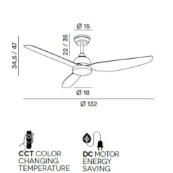 Ventilatori Da Soffitto-Selezionato da Mazzolaluce Ventilatore da soffitto con telecomando nero pale legno noce con lcue 20mq