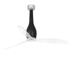 Ventilatori Da Soffitto-Selezionato da Mazzolaluce Ventilatore da soffitto di vetro nero pale trasparenti 17mq