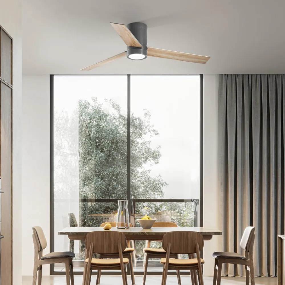 Ventilatori Da Soffitto-Selezionato da Mazzolaluce Ventilatore da soffitto grigio con luce telecomando 20mq