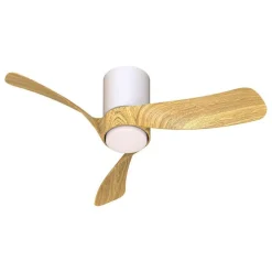 Ventilatori Da Soffitto-Selezionato da Mazzolaluce Ventilatore da soffitto led cct 13mq inverter bianco e legno con telecomando