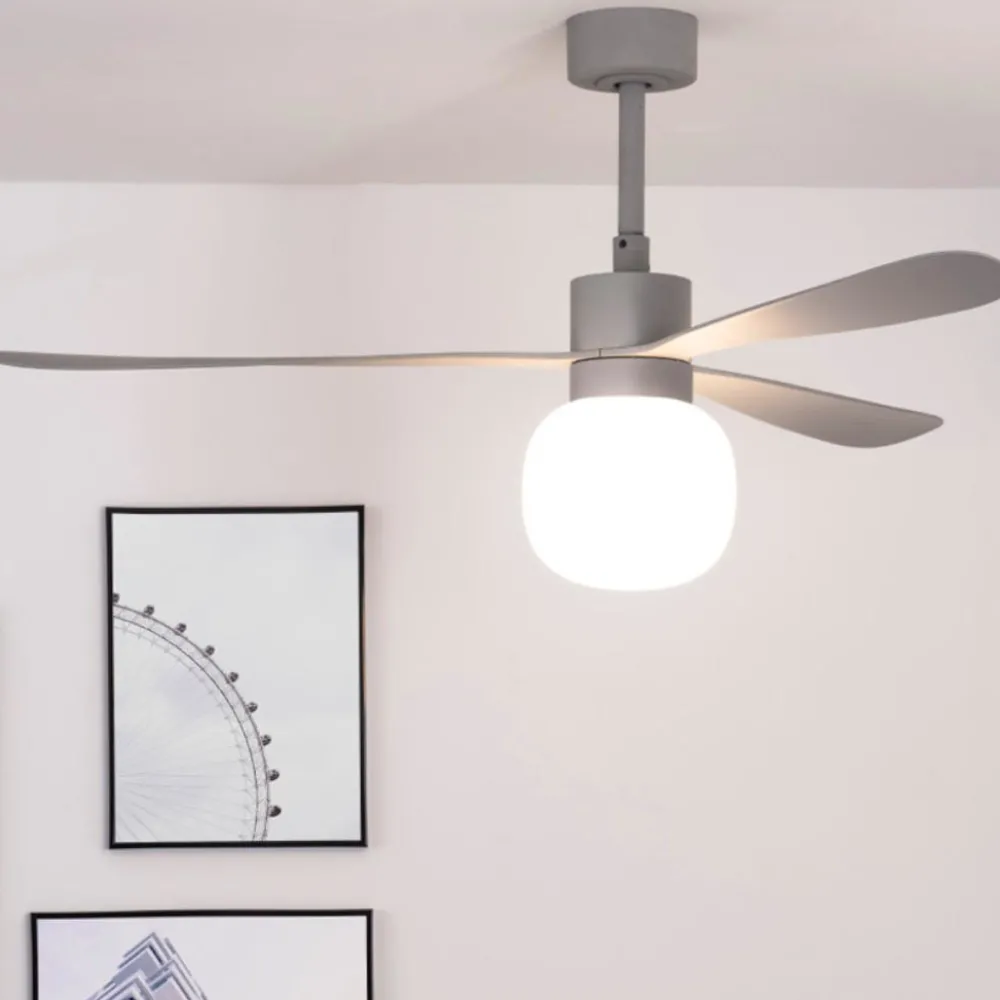 Ventilatori Da Soffitto-Selezionato da Mazzolaluce Ventilatore da soffitto luce led 2700k 28mq grigio motore silenzioso app tuya