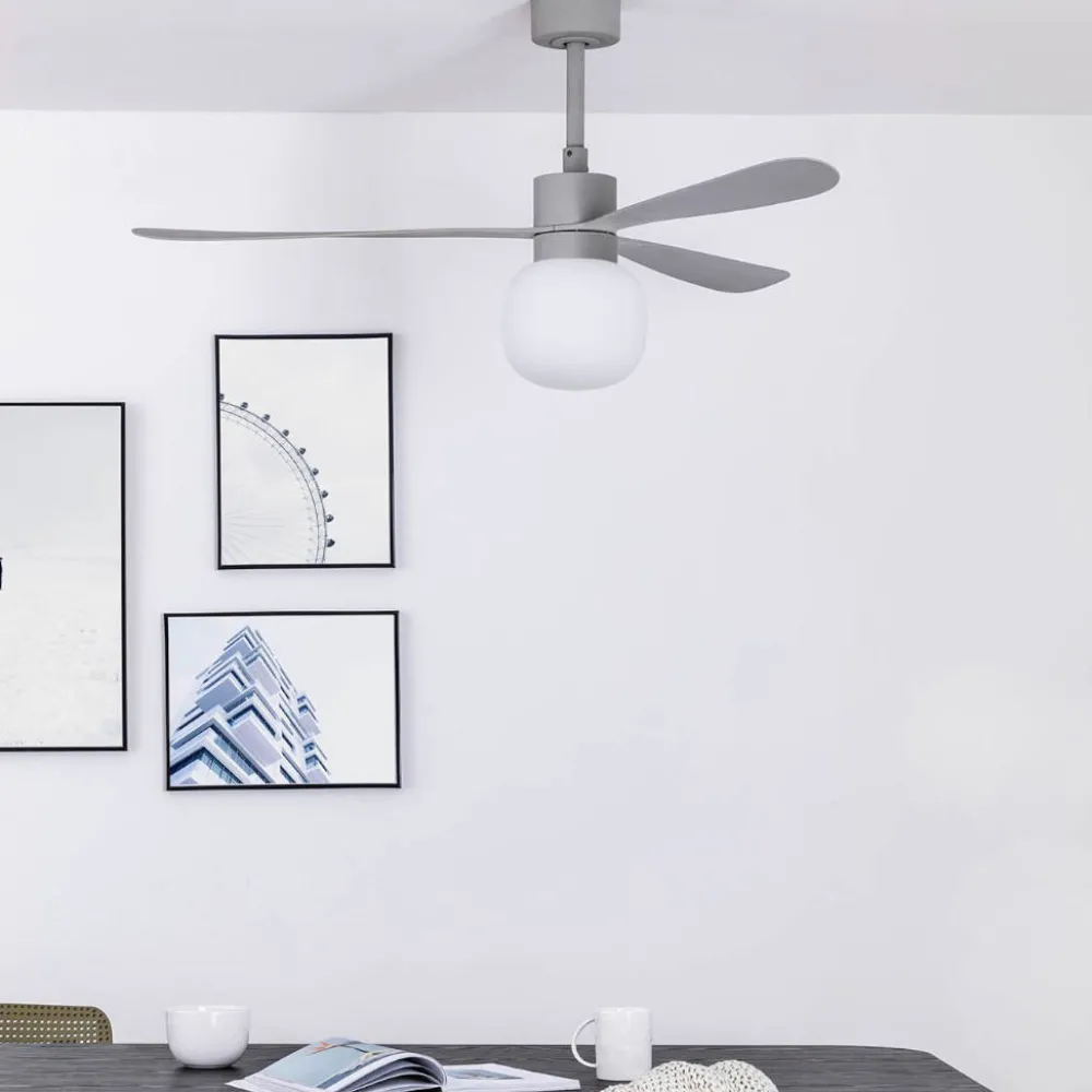 Ventilatori Da Soffitto-Selezionato da Mazzolaluce Ventilatore da soffitto luce led 2700k 28mq grigio motore silenzioso app tuya
