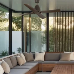 Ventilatori Da Soffitto-Selezionato da Mazzolaluce Ventilatore da soffitto marrone ip44 per esterno 13-18mq